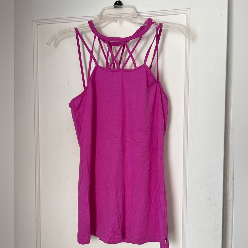 Fabletics magenta strappy tank NWOT size S